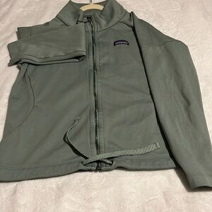 Patagonia Quiet Ride Jacket Full-zip Drawstring Women's Ellwood Green: Medium